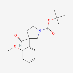 molecular formula C17H23NO4 B1467596 Tert-butyl 3-formyl-3-(2-methoxyphenyl)pyrrolidine-1-carboxylate CAS No. 1353506-16-7