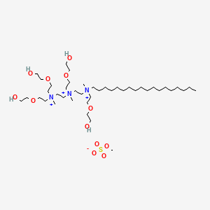 molecular formula C42H93N3O12S+2 B14675981 Bis[2-(2-hydroxyethoxy)ethyl]-[2-[2-(2-hydroxyethoxy)ethyl-[2-[2-(2-hydroxyethoxy)ethyl-methyl-octadecylazaniumyl]ethyl]-methylazaniumyl]ethyl]-methylazanium;methyl sulfate CAS No. 38719-97-0