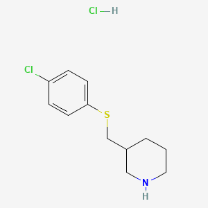 3-(((4-Chlorophenyl)thio)methyl)piperidine hydrochloride