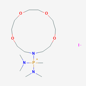 molecular formula C15H35IN3O4P B146763 N-(Tetramethyldiamidomethylphosphonite)-aza-15-crown-5-iodide CAS No. 139194-04-0