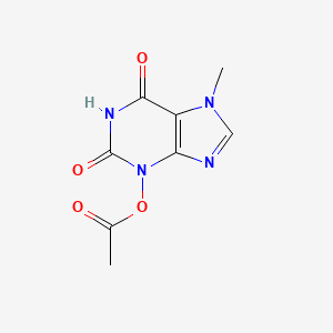 molecular formula C8H8N4O4 B14676484 Xanthine, 3-hydroxy-7-methyl-, acetate CAS No. 34618-16-1