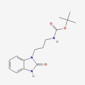 molecular formula C15H21N3O3 B1467654 tert-Butyl 3-(2-oxo-2,3-dihydro-1H-benzimidazol-1-yl)propylcarbamate CAS No. 1353506-00-9