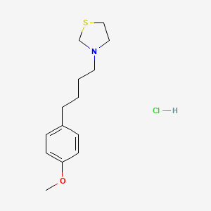 molecular formula C14H22ClNOS B14676551 Thiazolidine, 3-(4-(p-methoxyphenyl)butyl)-, hydrochloride CAS No. 36894-66-3