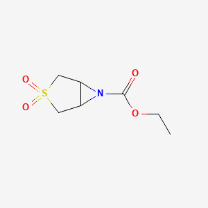 molecular formula C7H11NO4S B14676562 Ethyl 3,3-dioxo-3lambda6-thia-6-azabicyclo[3.1.0]hexane-6-carboxylate CAS No. 34106-68-8