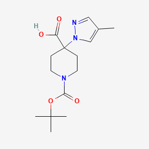 1-(tert-Butoxycarbonyl)-4-(4-methyl-1H-pyrazol-1-yl)-4-piperidinecarboxylic acid