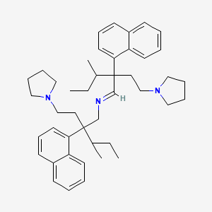 molecular formula C44H59N3 B14676584 Pyrrolidine, 1,1'-(delta,delta'-nitriloditetramethylene)bis(gamma-sec-butyl-gamma-(1-naphthyl)- CAS No. 33366-64-2