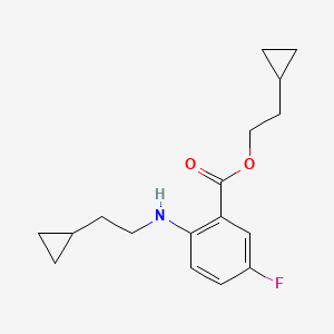 molecular formula C17H22FNO2 B1467661 2-Cyclopropylethyl 2-[(2-cyclopropylethyl)amino]-5-fluorobenzoate CAS No. 1353504-54-7