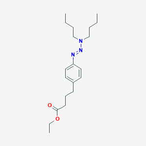 molecular formula C20H33N3O2 B14676613 Ethyl 4-{4-[(1e)-3,3-dibutyltriaz-1-en-1-yl]phenyl}butanoate CAS No. 34153-46-3