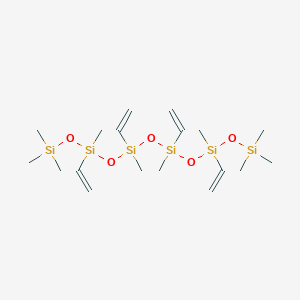molecular formula C18H42O5Si6 B14676629 Decamethyl-3,5,7,9-tetravinylhexasiloxane CAS No. 34372-23-1