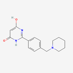 molecular formula C16H19N3O2 B1467663 2-[4-(1-Piperidinylmethyl)phenyl]-4,6-pyrimidinediol CAS No. 1353497-56-9