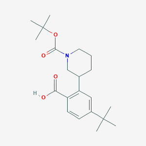 molecular formula C21H31NO4 B1467664 2-[1-(tert-Butoxycarbonyl)-3-piperidinyl]-4-(tert-butyl)benzoic acid CAS No. 1353505-85-7