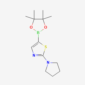 molecular formula C13H21BN2O2S B1467673 2-(Pyrrolidin-1-YL)thiazol-5-ylboronic acid pinacol ester CAS No. 1595285-01-0