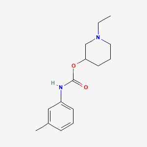 molecular formula C15H22N2O2 B14676745 m-Methylcarbanilic acid, N-ethyl-3-piperidinyl ester CAS No. 33531-58-7