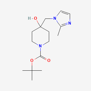 molecular formula C15H25N3O3 B1467676 tert-Butyl 4-hydroxy-4-((2-methyl-1H-imidazol-1-yl)methyl)piperidine-1-carboxylate CAS No. 1353503-09-9