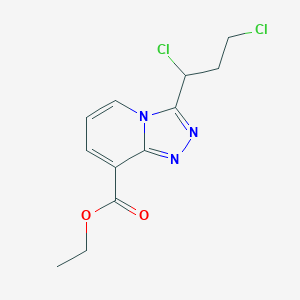 molecular formula C12H13Cl2N3O2 B1467677 Ethyl 3-(1,3-dichloropropyl)[1,2,4]triazolo[4,3-a]pyridine-8-carboxylate CAS No. 1353506-05-4