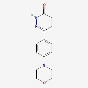 molecular formula C14H17N3O2 B14676779 6-[4-(Morpholin-4-yl)phenyl]-4,5-dihydropyridazin-3(2H)-one CAS No. 36735-37-2