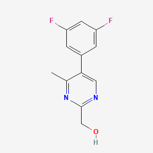 molecular formula C12H10F2N2O B1467683 [5-(3,5-Difluorophenyl)-4-methyl-2-pyrimidinyl]methanol CAS No. 1353504-62-7