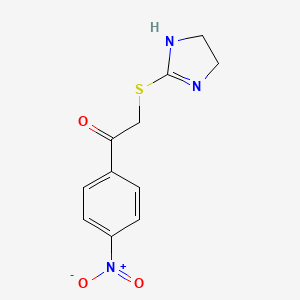 molecular formula C11H11N3O3S B14676834 2-(4,5-dihydro-1H-imidazol-2-ylsulfanyl)-1-(4-nitrophenyl)ethanone CAS No. 36065-80-2