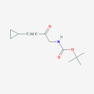 molecular formula C12H17NO3 B1467684 tert-Butyl 4-cyclopropyl-2-oxo-3-butynylcarbamate CAS No. 1353499-43-0