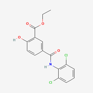 molecular formula C16H13Cl2NO4 B14676887 Ethyl 5-(((2,6-dichlorophenyl)amino)carbonyl)-2-hydroxybenzoate CAS No. 38507-85-6