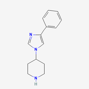 molecular formula C14H17N3 B1467690 4-(4-Phenyl-1H-imidazol-1-yl)piperidine CAS No. 863257-52-7