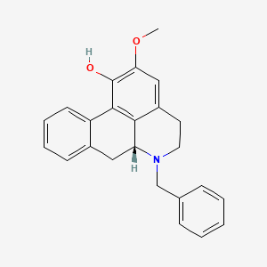 molecular formula C24H23NO2 B14676918 4H-Dibenzo(de,g)quinolin-1-ol, 5,6,6a,7-tetrahydro-2-methoxy-6-(phenylmethyl)-, (R)- CAS No. 37082-21-6
