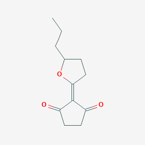 molecular formula C12H16O3 B14676945 1,3-Cyclopentanedione, 2-(dihydro-5-propyl-2(3H)-furanylidene)- CAS No. 36129-37-0