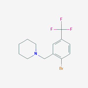 molecular formula C13H15BrF3N B1467696 1-[[2-Bromo-5-(trifluoromethyl)phenyl]methyl]-piperidine CAS No. 913296-73-8