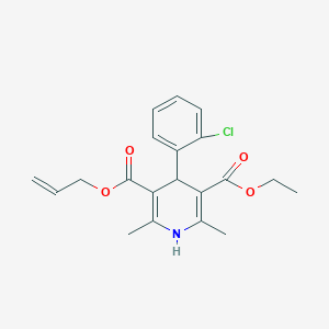 molecular formula C20H22ClNO4 B14676974 Ethyl prop-2-en-1-yl 4-(2-chlorophenyl)-2,6-dimethyl-1,4-dihydropyridine-3,5-dicarboxylate CAS No. 39561-98-3