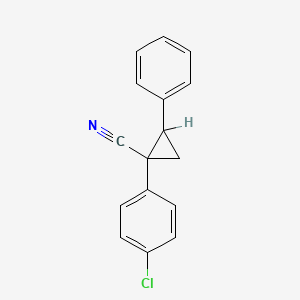 molecular formula C16H12ClN B14676984 Cyclopropanecarbonitrile, 1-(p-chlorophenyl)-2-phenyl- CAS No. 32589-55-2