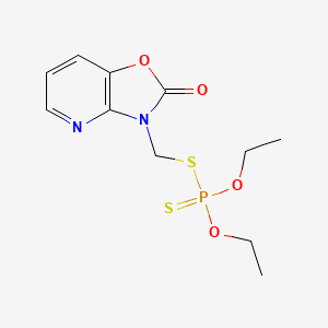 molecular formula C11H15N2O4PS2 B14677037 Phosphorodithioic acid, O,O-diethyl S-((2-oxooxazolo(4,5-b)pyridin-3(2H)-yl)methyl) ester CAS No. 35570-65-1
