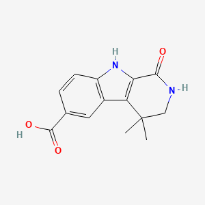 molecular formula C14H14N2O3 B1467706 4,4-dimethyl-1-oxo-2,3,4,9-tetrahydro-1H-pyrido[3,4-b]indole-6-carboxylic acid CAS No. 916520-72-4
