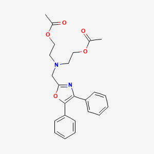molecular formula C24H26N2O5 B14677076 Ethanol, 2,2'-(((4,5-diphenyl-2-oxazolyl)methyl)imino)di-, diacetate (ester) CAS No. 33161-82-9