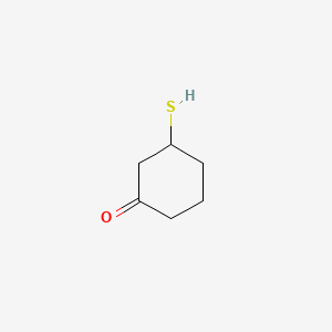molecular formula C6H10OS B14677122 Cyclohexanone, 3-mercapto- CAS No. 33449-52-4