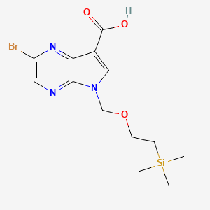 2-bromo-5-((2-(trimethylsilyl)ethoxy)methyl)-5H-pyrrolo[2,3-b]pyrazine-7-carboxylic acid