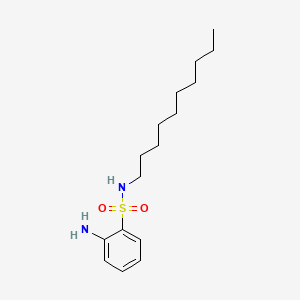 molecular formula C16H28N2O2S B14677165 Benzenesulfonamide, 2-amino-N-decyl- CAS No. 33214-32-3