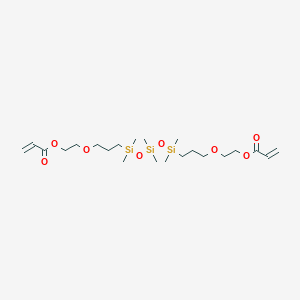 molecular formula C22H44O8Si3 B146772 2-[3-[[[Dimethyl-[3-(2-prop-2-enoyloxyethoxy)propyl]silyl]oxy-dimethylsilyl]oxy-dimethylsilyl]propoxy]ethyl prop-2-enoate CAS No. 128754-61-0