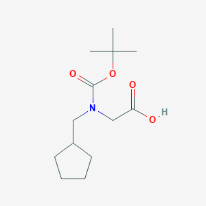molecular formula C13H23NO4 B1467723 (tert-Butoxycarbonyl-cyclopentylmethyl-amino)-acetic acid CAS No. 954271-05-7
