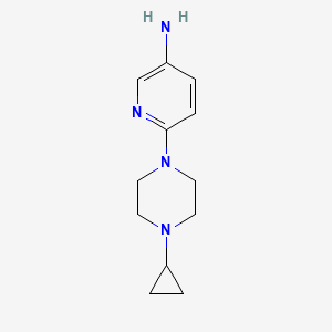 molecular formula C12H18N4 B1467725 6-(4-Cyclopropylpiperazin-1-yl)pyridin-3-amine CAS No. 1180133-30-5