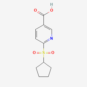 molecular formula C11H13NO4S B1467729 6-(Cyclopentylsulfonyl)nicotinic acid CAS No. 1072855-65-2
