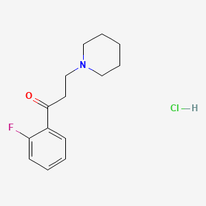 molecular formula C14H19ClFNO B14677360 Propiophenone, 2'-fluoro-3-piperidino-, hydrochloride CAS No. 27922-12-9