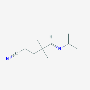 molecular formula C10H18N2 B14677361 (5E)-4,4-Dimethyl-5-[(propan-2-yl)imino]pentanenitrile CAS No. 37414-60-1