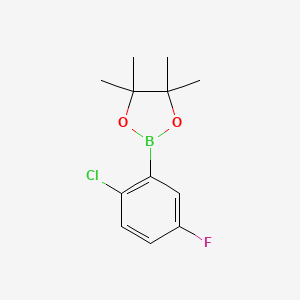 molecular formula C12H15BClFO2 B1467746 2-(2-Chloro-5-fluorophenyl)-4,4,5,5-tetramethyl-1,3,2-dioxaborolane CAS No. 870486-41-2