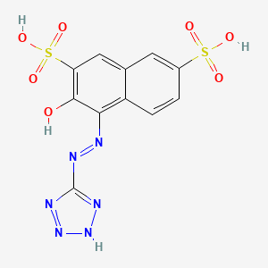 molecular formula C11H8N6O7S2 B14677483 3-Oxo-4-[2-(2H-tetrazol-5-yl)hydrazinylidene]-3,4-dihydronaphthalene-2,7-disulfonic acid CAS No. 35332-95-7