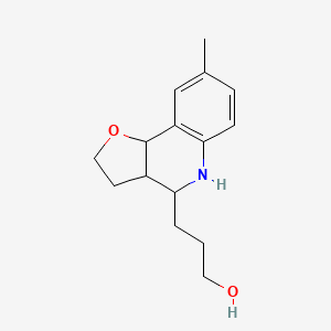 molecular formula C15H21NO2 B1467751 3-[8-Methyl-2,3,3a,4,5,9b-hexahydrofuro[3,2-c]quinolin-4-yl]-1-propanol CAS No. 566198-25-2