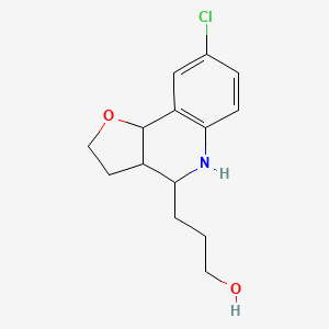 molecular formula C14H18ClNO2 B1467752 3-[8-Chloro-2,3,3a,4,5,9b-hexahydrofuro[3,2-c]quinolin-4-yl]-1-propanol CAS No. 515814-21-8