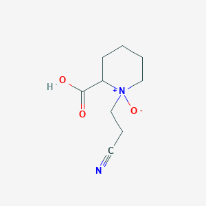 molecular formula C9H14N2O3 B14677531 1-(2-cyanoethyl)-1-oxidopiperidin-1-ium-2-carboxylic acid CAS No. 36901-96-9