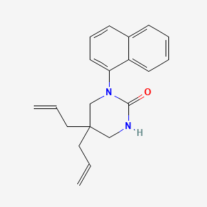 molecular formula C20H22N2O B14677547 Tetrahydro-5,5-di-2-propenyl-1-(1-naphthalenyl)-2(1H)-pyrimidinone CAS No. 35965-93-6