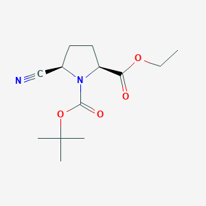 molecular formula C13H20N2O4 B1467759 1-(tert-Butyl) 2-ethyl (2S,5R)-5-cyano-1,2-pyrrolidinedicarboxylate CAS No. 2161350-44-1
