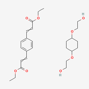 molecular formula C26H38O8 B14677597 Ethyl 3-[4-(3-ethoxy-3-oxoprop-1-enyl)phenyl]prop-2-enoate;2-[4-(2-hydroxyethoxy)cyclohexyl]oxyethanol CAS No. 32630-58-3